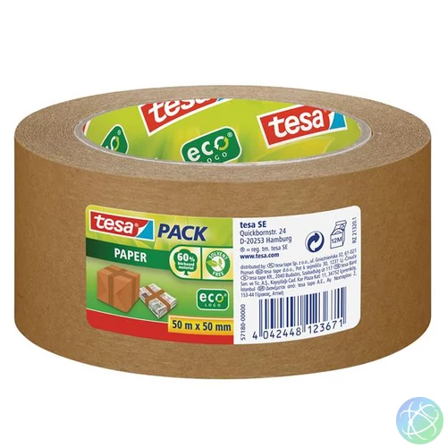 Csomagolószalag, papír, 50 mm x 50 m, TESA "tesapack® 57180" barna