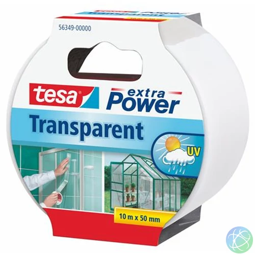 Ragasztószalag, javító, 50 mm x 10 m, TESA, "Extra Power Transparent", átlátszó
