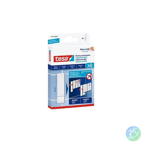 Ragasztócsíkok, utántöltő, TESA "Powerstrips®", sima felületekre