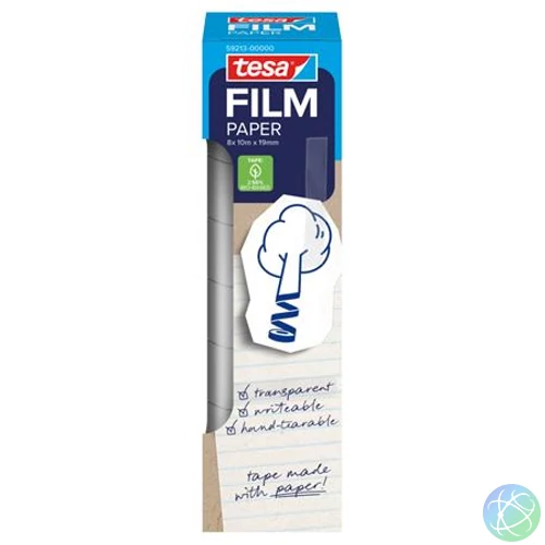 Ragasztószalag, írható, papír, 19 mm x 10 m, TESA "tesafilm®", átlátszó
