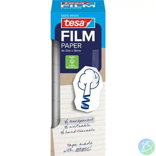 Ragasztószalag, írható, papír, 19 mm x 33 m, TESA "tesafilm®", átlátszó
