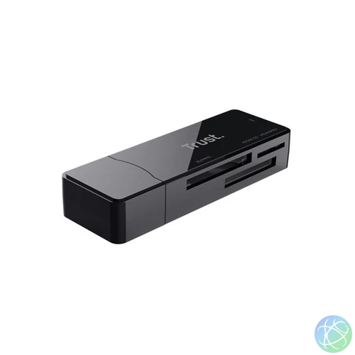 Kártyaolvasó, SD + MicroSD kártyához, USB 3.2 gen1, "TRUST Nanga", fekete
