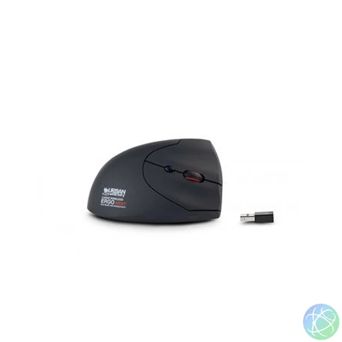 Egér, vezeték nélküli, vertikális, USB, URBAN FACTORY "Ergo Next", fekete