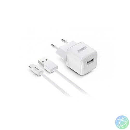 Hálózati töltő, 1xUSB-A, 12W, USB-A–USB-C kábel, URBAN FACTORY