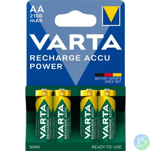 Tölthető elem, AA ceruza, 4x2100 mAh, előtöltött, VARTA "Power"