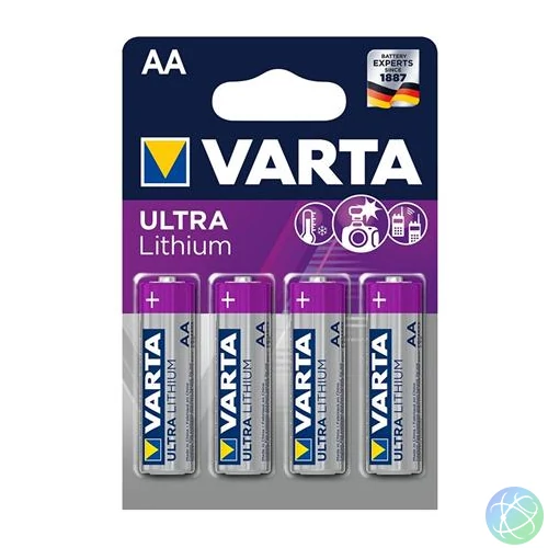 Elem, AA ceruza, 4 db, lítium, VARTA "Ultra Lithium"