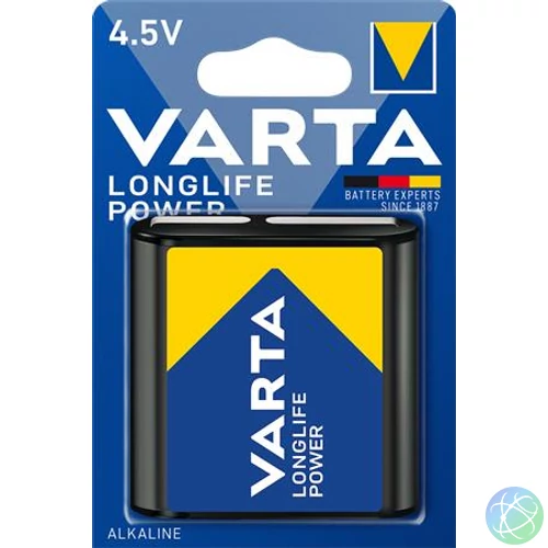 Elem, 3LR12 lapos elem, 4,5 V, 1 db, VARTA "Longlife Power"