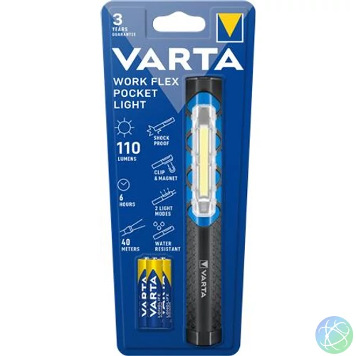 Elemlámpa, LED, 3xAAA, VARTA "Work flex"
