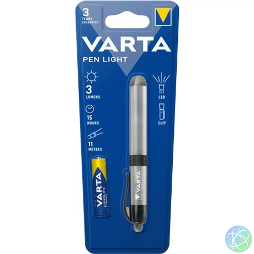 Elemlámpa, LED, 1xAAA, VARTA "Pen light"