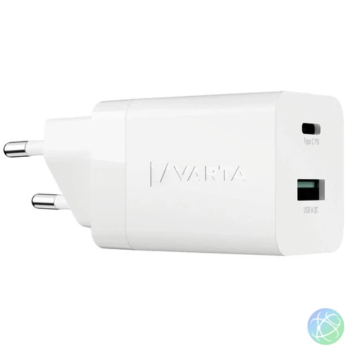 Hálózati töltő, 1xUSB, 1x USB-C kimenet, 38W, VARTA "Speed"