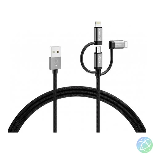 USB kábel, 3-az-1-ben USB A–Light/Micro/C, 2m, VARTA