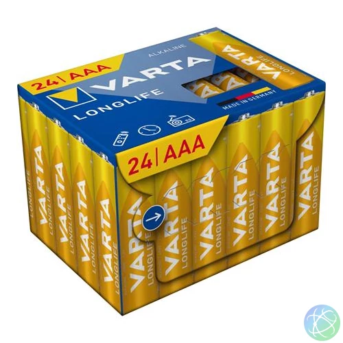 Elem, AAA mikro, 24 db, műanyagmentes, VARTA "Longlife"