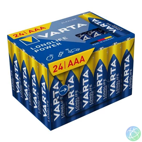 Elem, AAA mikro, 24 db, műanyagmentes, VARTA "Longlife Power"
