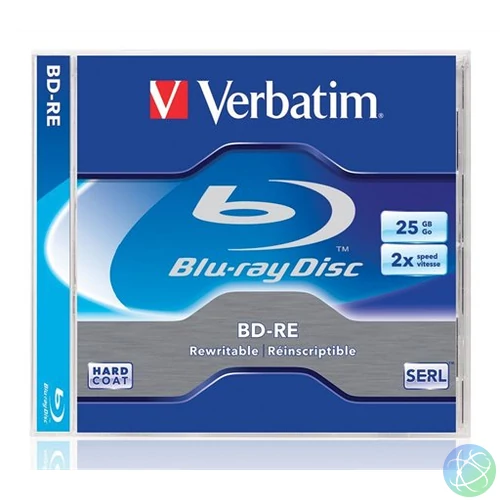 BD-RE BluRay lemez, újraírható, 25GB, 1-2x, 1 db, normál tok, VERBATIM