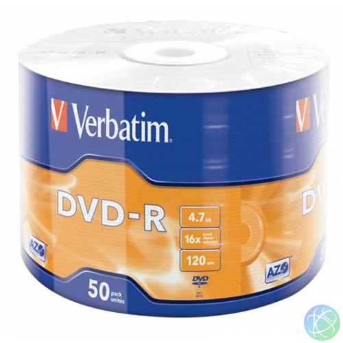 DVD-R lemez, 4,7GB, 16x, 50 db, zsugor csomagolás, VERBATIM