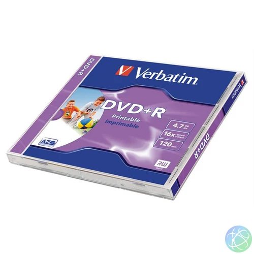 DVD+R lemez, nyomtatható, matt, ID, 4,7GB, 16x, 1 db, normál tok, VERBATIM