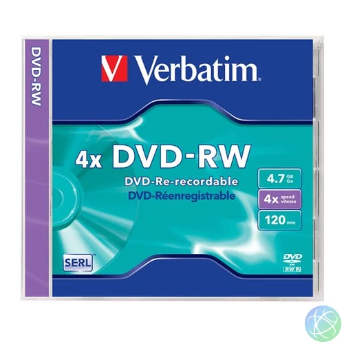 DVD-RW lemez, újraírható, 4,7GB, 4x, 1 db, normál tok, VERBATIM