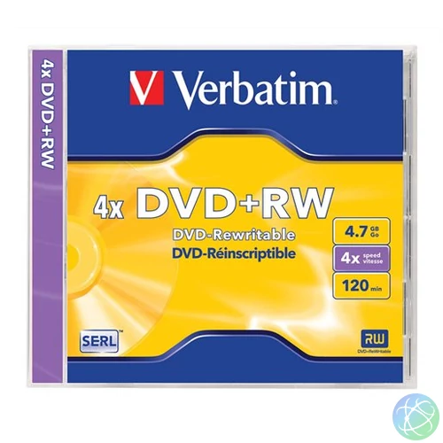 DVD+RW lemez, újraírható, 4,7GB, 4x, 1 db, normál tok, VERBATIM