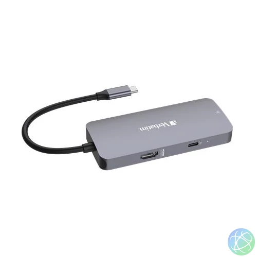 USB elosztó-HUB, USB-C PD/1xHDMI/1xRJ45/2xUSB-A 3.2 Gen1, VERBATIM
