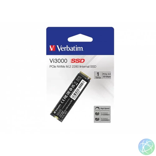 SSD (belső memória), 1TB, PCIe NVMe M2, 3300/1300 MB/s, VERBATIM "Vi3000"