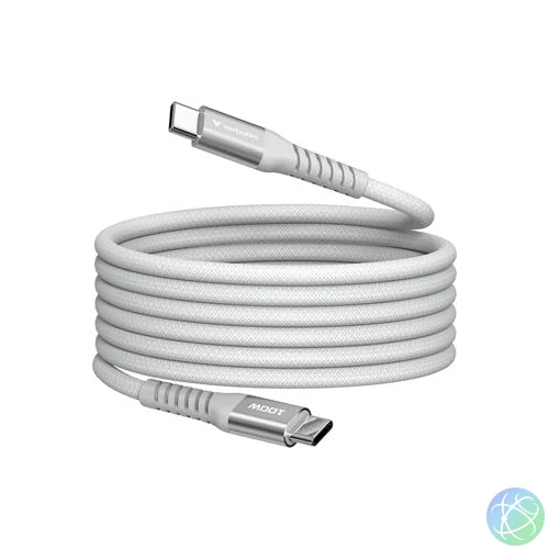 USB kábel, USB-C - USB-C, 1,2 m, 100W, mágneses, VERBATIM, szürke