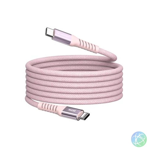 USB kábel, USB-C - USB-C, 1,2 m, 60W, mágneses, VERBATIM, rózsaszín