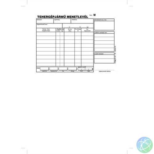 Nyomtatvány, menetlevél, tehergépjármű, 100 lap, A5, fekvő, VICTORIA PAPER, "D.GÉPJ.21.", 10 tömb/csomag