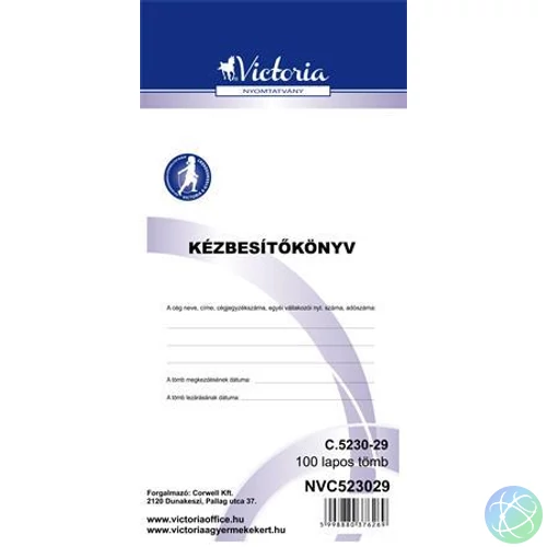 Nyomtatvány, kézbesítőkönyv, 100 lap, VICTORIA PAPER, "C.5230-29", 10 tömb/csomag