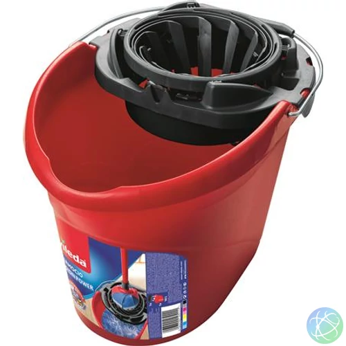 Felmosóvödör, csavarókosárral, VILEDA "Supermop", piros
