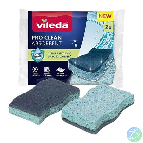 Viszkóz szivacs, 2 db, VILEDA "Pro Clean", kék