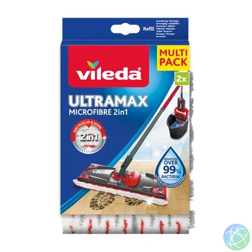 Lapos felmosó utántöltő, 2in1, VILEDA "Ultramax", fehér-piros