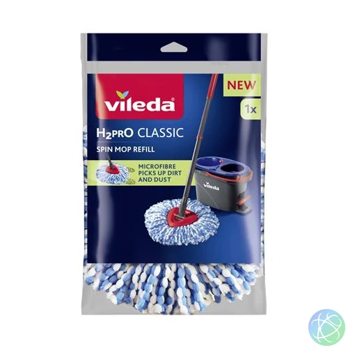 Forgó felmosó utántöltő, pedálos, VILEDA "H2PrO", kék-fehér