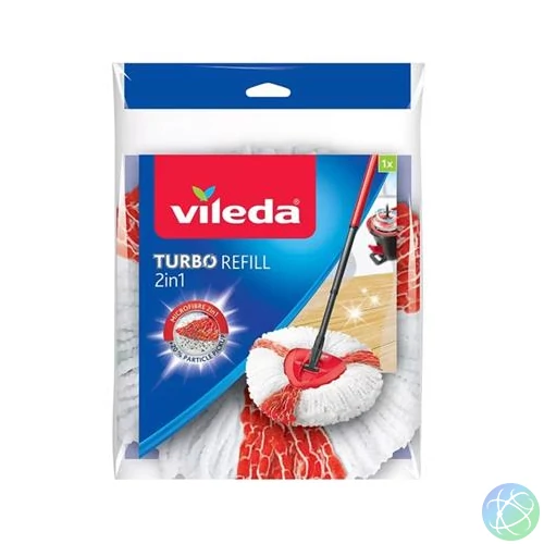 Felmosó utántöltő fej, VILEDA "Turbo 2in1", fehér-piros