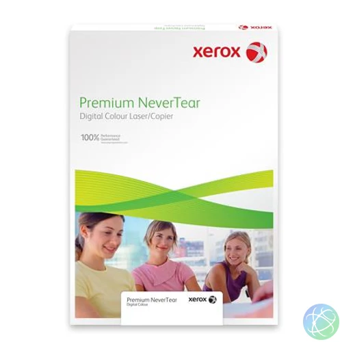 Etikett, lézernyomtatókhoz, A4, műanyag, kültéri, XEROX "Nevertear", fehér, 50 etikett/csomag