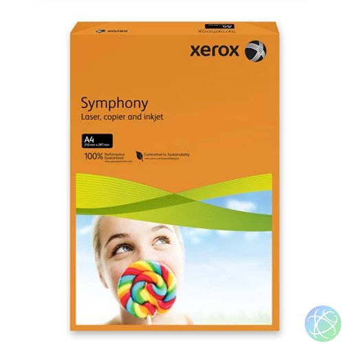 Másolópapír, színes, A4, 80 g, XEROX "Symphony", narancs (intenzív)