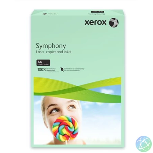 Másolópapír, színes, A4, 80 g, XEROX "Symphony", zöld (közép)