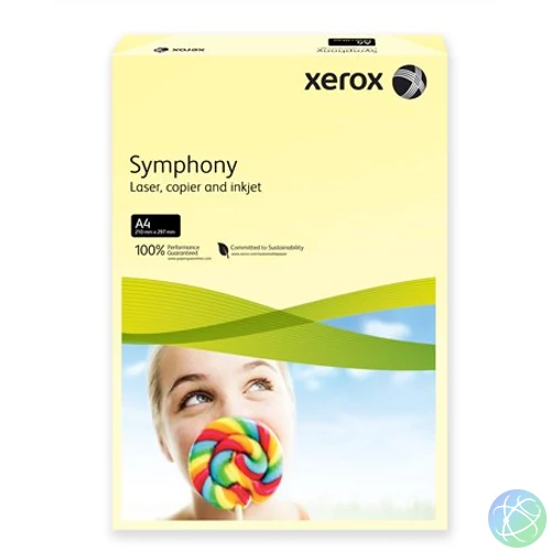 Másolópapír, színes, A4, 80 g, XEROX "Symphony", világossárga (pasztell)