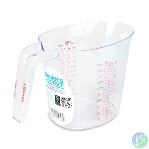 Baker's Secret mérőpohár - 1000 ml - műanyag - átlátszó