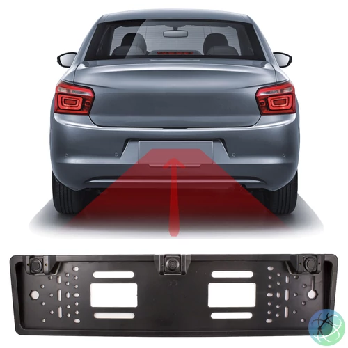 Rendszámtábla keretbe épített tolatókamera + szenzorok, 12V