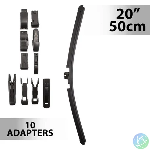 Ablaktörlő 20"/50 cm - 10 db adapterrel