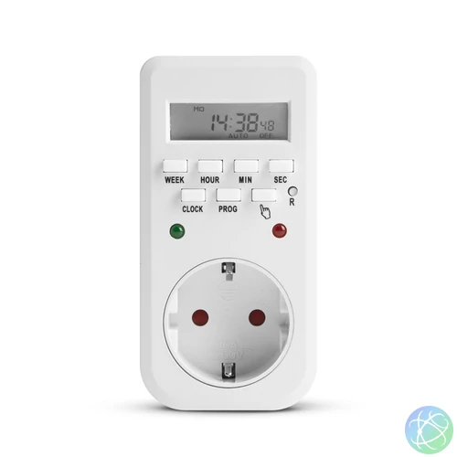 Digitális kapcsolóóra, visszajelző LED-del, 250V, 16A