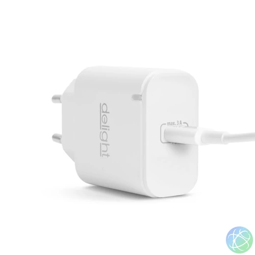 Adapter, Type-C, gyorstöltő, PD20W, fehér