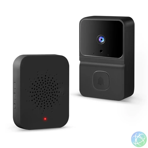 Smart videó kaputelefon szett, Wi-Fi-s, akkumulátoros, HD, fekete