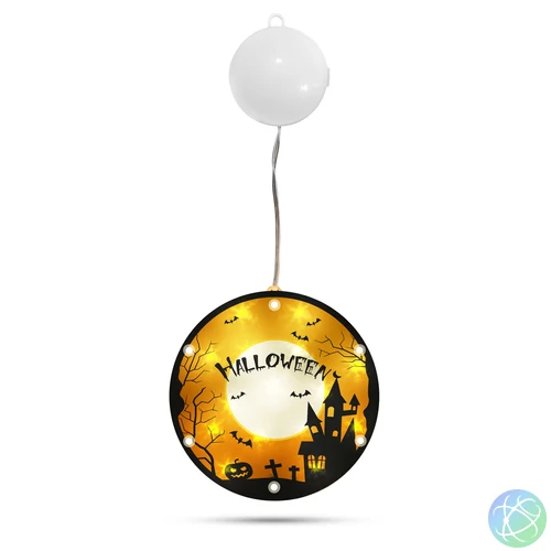 Halloween-i 3D dekorlámpa, 14 melegfehér LED, elemes