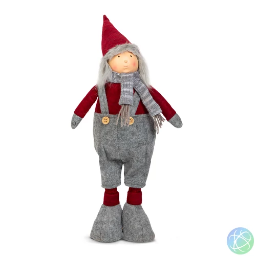 Karácsonyi textil manó figura, teleszkópos lábbal, 40, 60 cm