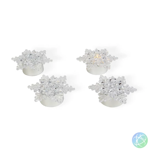 LED-es jégkristály dekoráció - elemes - 4 db / csomag
