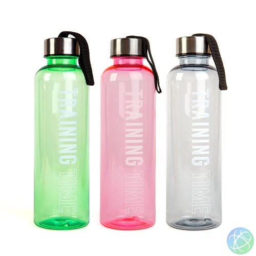 Sport kulacs - műanyag, átlátszó - 550 ml - 3 színben
