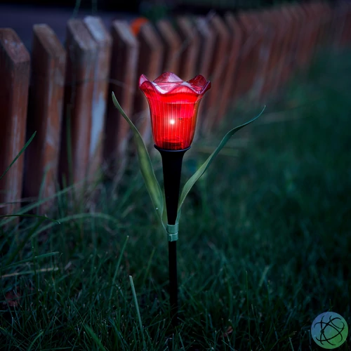 LED-es szolár tulipánlámpa, sárga / piros / rózsaszín, 31 cm, 12 db / kínáló