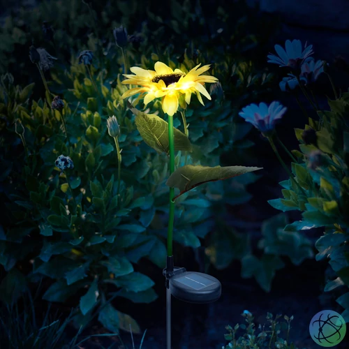 Leszúrható szolár napraforgó, 75 cm, 8 melegfehér LED