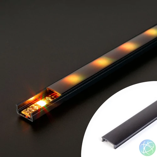 LED aluminium profil takaró búra - fekete - 2000mm (41010/41011hez)